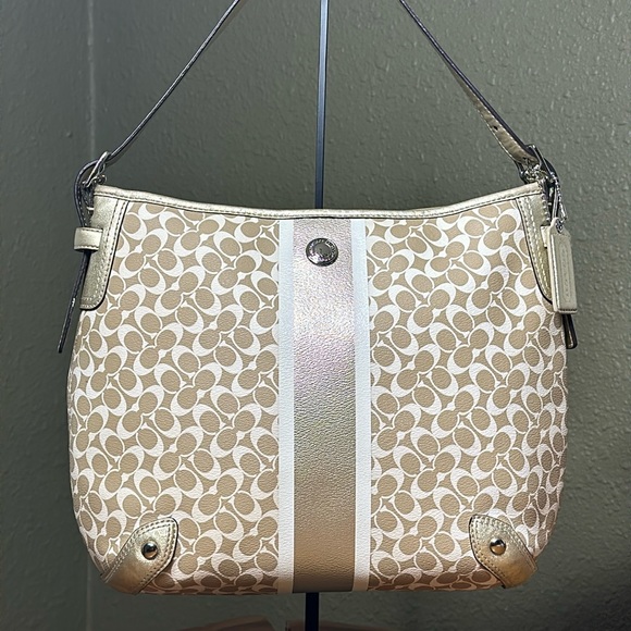 Coach Handbags - COACH Chelsea Heritage Stripe Hobo/Shoulder Bag